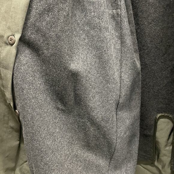 Sanyo New York Wool Lined Trench Coat Size R44 Olive Made in Japan Men’s M - Picture 6 of 11